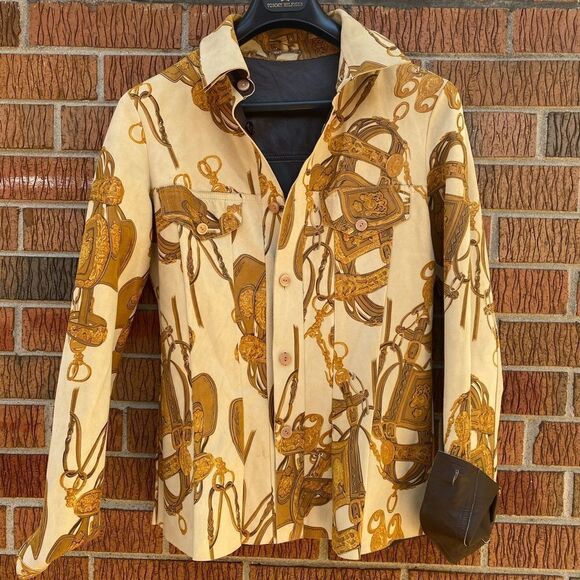 Jackets & Blazers - Unique reversible vintage leather shirt jacket